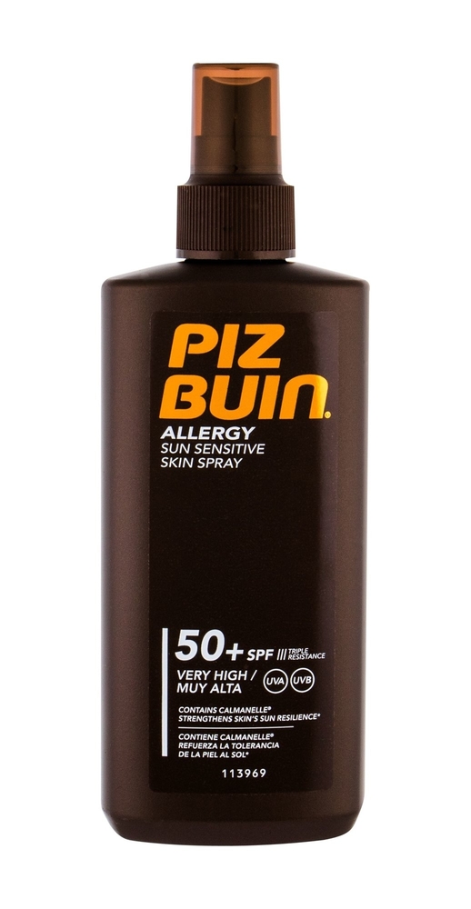 Piz Buin Allergy Sun Sensitive Skin Spray Sun Body Lotion 200ml Waterproof Spf50