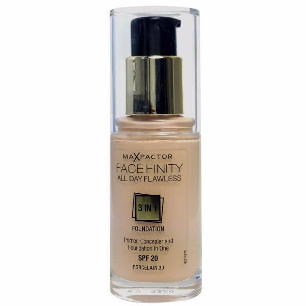 MAX FACTOR Facefinity All Day Flawless 3in1 Foundation SPF20 30 Porcelain 30ml