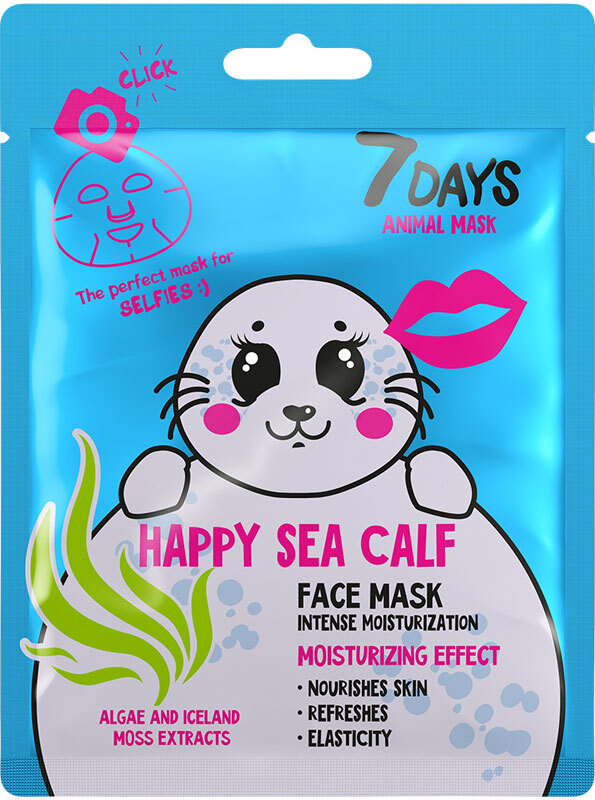 7Days Animal Mask Face Mask Happy Sea Calf Intensively Moisturizes 28gr