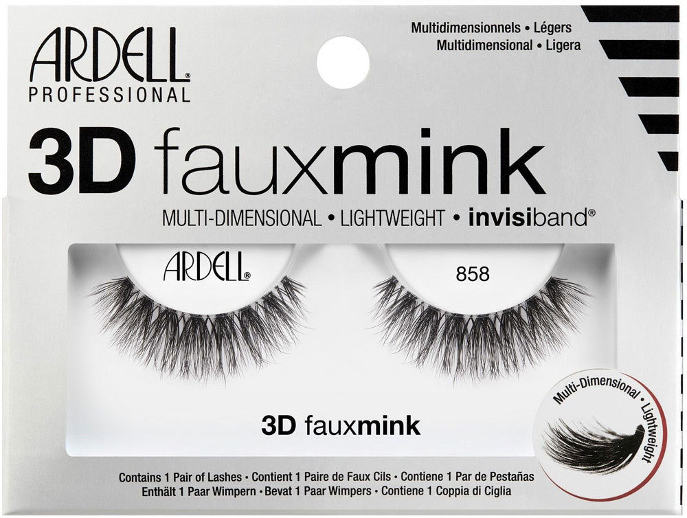 Ardell 3D Faux Mink 858 False Eyelashes Black 1pc