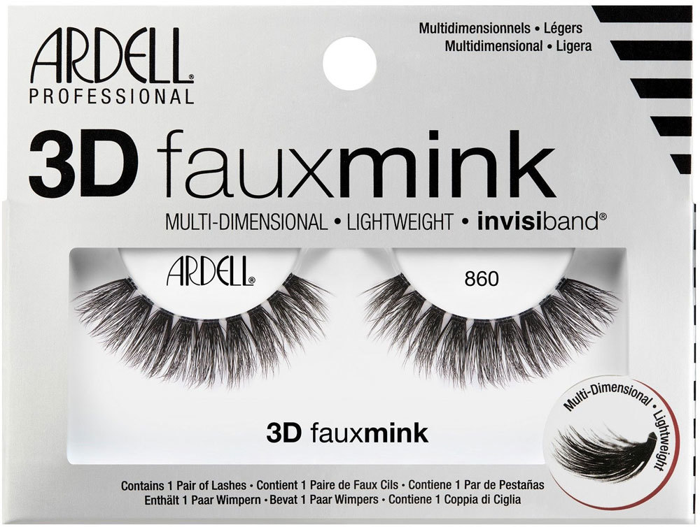 Ardell 3D Faux Mink 860 False Eyelashes Black 1pc