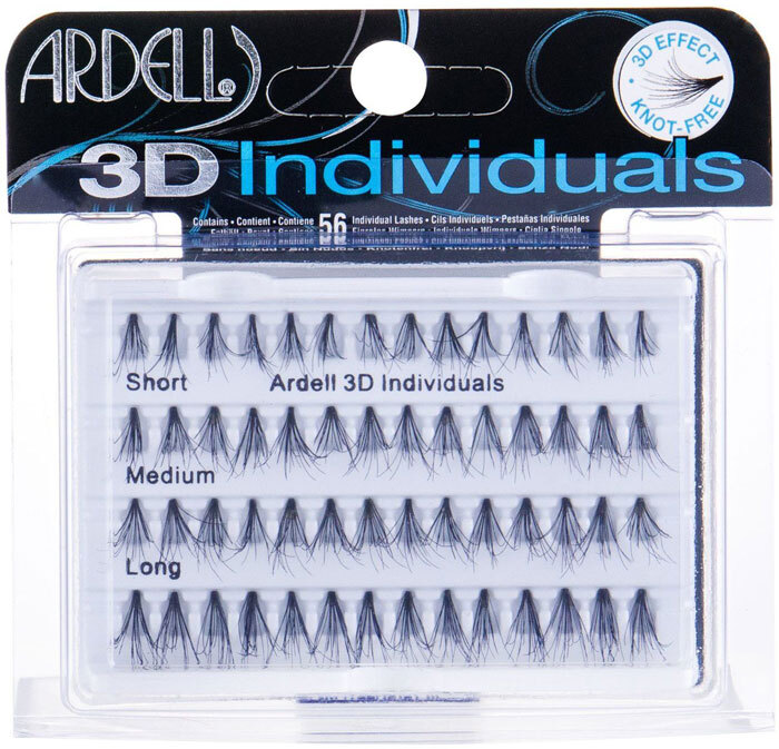 Ardell 3D Individuals Combo Pack False Eyelashes 56pc Combo: Individual Lashes 14 Pcs Short Black + Individual Lashes 14 Pcs Medium Black + Individual Lashes 28 Pcs Long Black