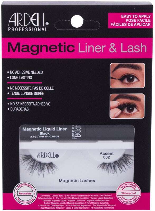 Ardell Magnetic Liner & Lash Accent 002 False Eyelashes Black 1pc Combo: Magnetic Lashes Accent 002 1 Pair + Magnetic Liquid Liner 2,5 G Black