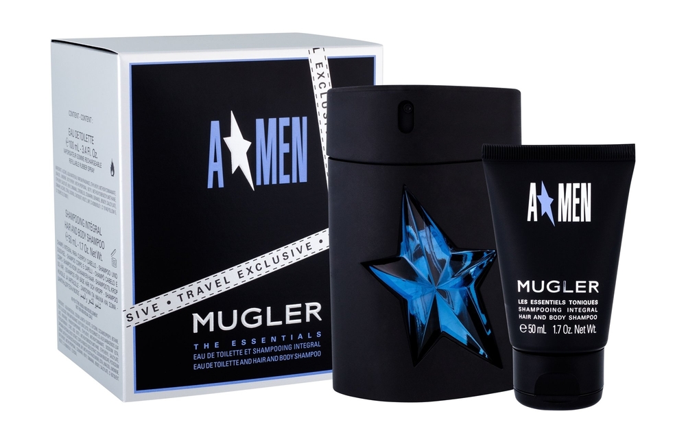 Thierry Mugler A*men Rubber Eau De Toilette 100ml Refillable Combo Edt 100 Ml Rubber + Shower Gel 50 Ml