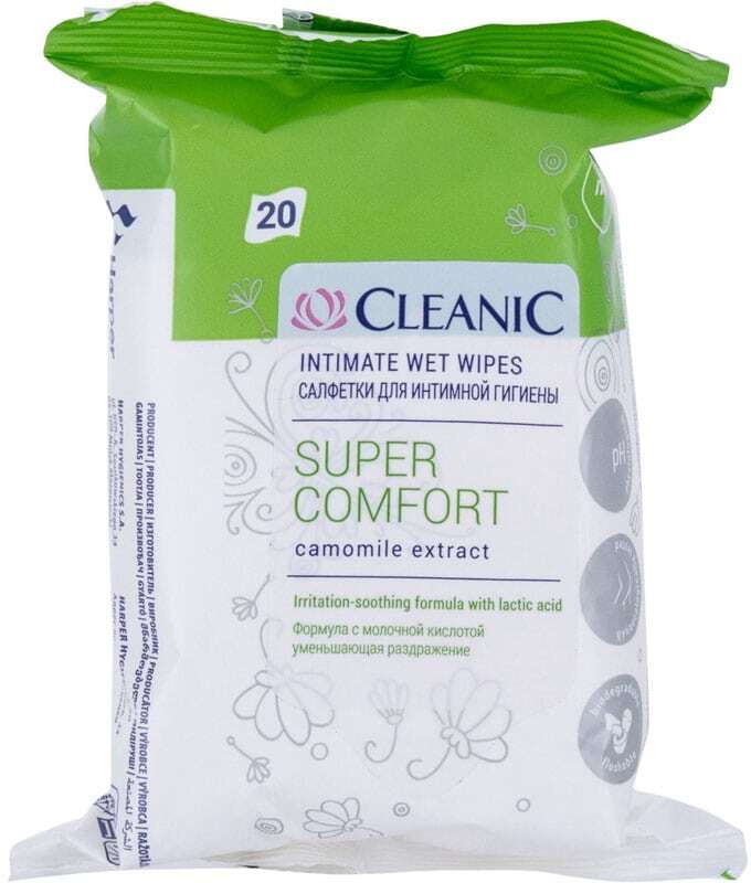 Cleanic Super Comfort Camomile Intimate Cosmetics 20pc