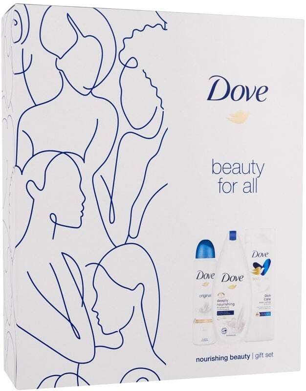 Dove Nourishing Beauty Gift Set Shower Gel 250ml Combo: Shower Gel Deeply Nourishing 250 Ml + Body Lotion Rich Care 250 Ml + Antiperspirant Original 150 Ml