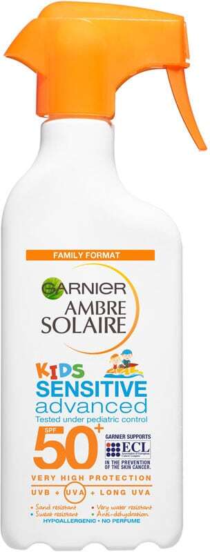 Garnier Ambre Solaire Kids Sensitive Advanced SPF50+ Sun Body Lotion 300ml (Waterproof)