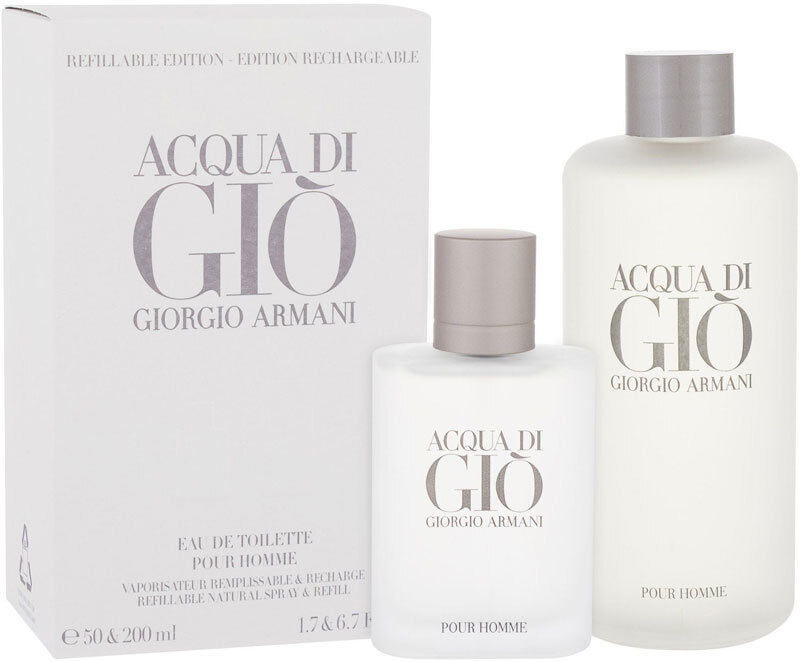 Giorgio Armani Acqua di Gio Pour Homme Eau de Toilette 50ml Combo: Edt 50 Ml + Edt Filling 200 Ml