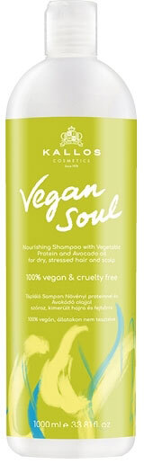 Kallos Cosmetics Vegan Soul Nourishing Shampoo 1000ml (Weak Hair - Dry Hair)