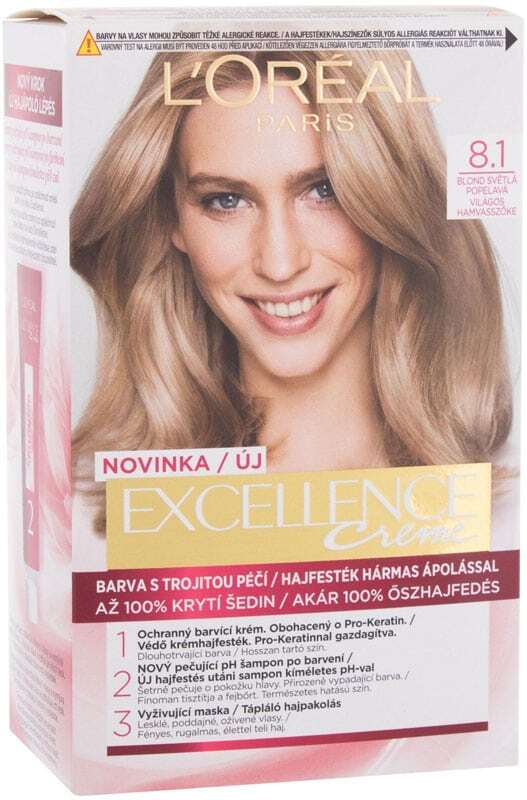 Loréal Paris Excellence Creme Triple Protection Hair Color 8,1 Natural Ash  Blonde 48ml