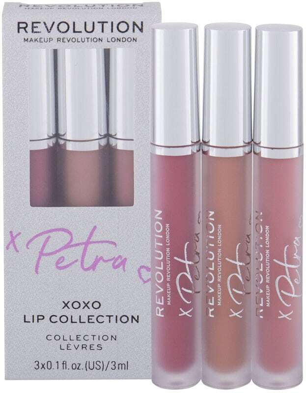 Makeup Revolution London X Petra XOXO Lip Collection Lipstick Mauve Madness 3ml Combo: Liquid Lipstick 3 Ml + Liquid Lipstick 3 Ml Lip Filler + Lip Shine 3 Ml Perfect Nude