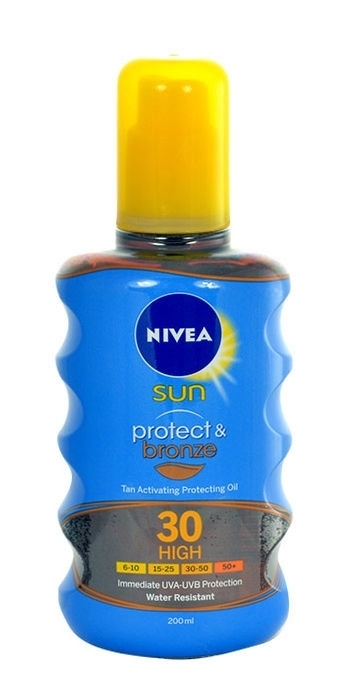 Nivea Sun Protect & Bronze Oil Spray Spf30 Sun Body Lotion 200ml