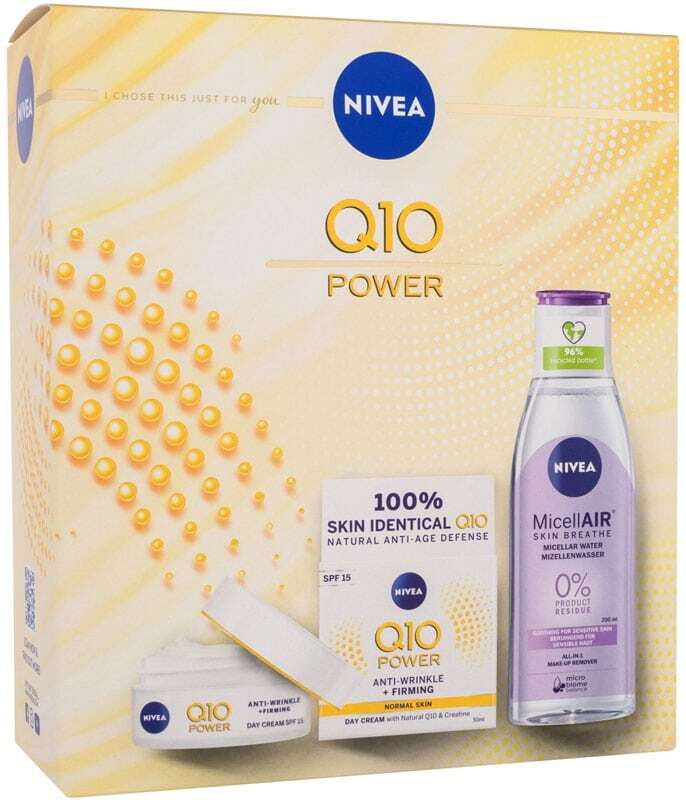 Nivea Q10 Power Combo: Day Cream Q10 Power SPF15 50 ml+ Water MicellAir 200 ml(First Wrinkles)