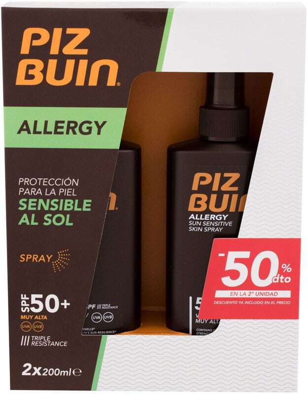 Piz Buin Allergy Sun Sensitive Skin Spray SPF50+ Sun Body Lotion 200ml Combo: Allergy Sun Sensitive Skin Spray SPF50+ 2 X 200 Ml (Waterproof)
