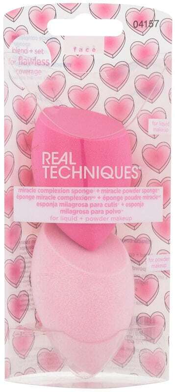 Real Techniques Miracle Complexion Sponge Love Irl Applicator 1pc Combo: Make-up Miracle Complexion Sponge 1 Pc + Make-up Miracle Powder Sponge 1 Pc