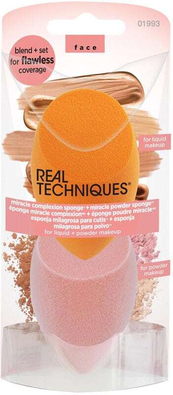 Real Techniques Sponges Miracle Complexion Sponge Set Applicator 1pc Combo: Make-up Miracle Complexion Sponge 1 Pc + Make-up Miracle Powder Sponge 1 Pc
