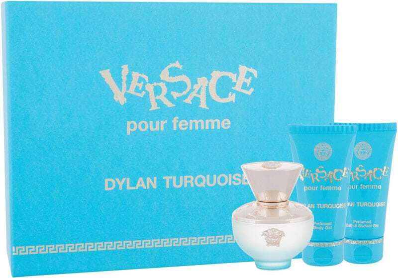 Versace Dylan Turquoise Eau de Toilette 50ml Combo: Edt 50 Ml + Shower Gel 50 Ml + Body Gel 50 Ml