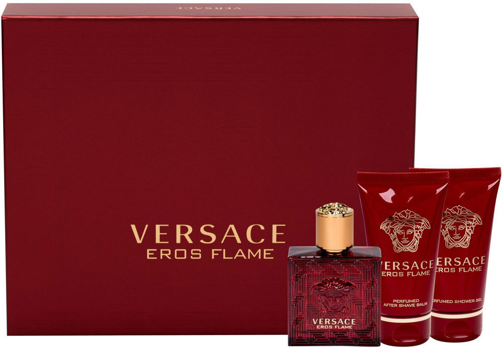 Versace Eros Flame Eau de Parfum 50ml Combo: Edp 50 Ml + Aftershave Balm 50 Ml + Shower Gel 50 Ml