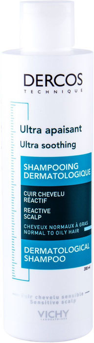 Vichy Dercos Ultra Soothing Normal to Oily Shampoo 200ml (Sensitive Scalp - Oily Hair - Normal Hair)