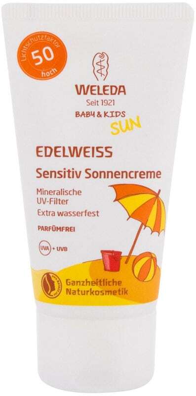 Weleda Baby & Kids Sun Edelweiss Sunscreen Sensitive SPF50 Sun Body Lotion 50ml (Bio Natural Product - Waterproof)