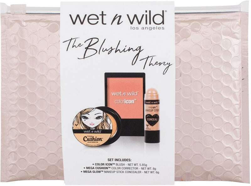 Wet N Wild The Blushing Theory Corrector Yellow 8gr Combo: Concealer Mega Cushion 8 G + Blusher Color Icon 5,85 G Rosé Champagne + Concealer Mega Glo 6 G Follow Your Bisque + Cosmetic Bag