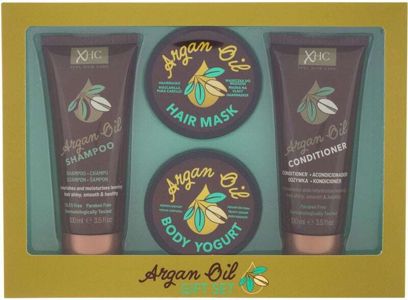 Xpel Argan Oil Shampoo 100ml Combo: Shampoo Argan Oil 100 Ml + Conditioner Argan Oil 100 Ml + Body Yoghurt Argan Oil 50 G + Hair Mask Argan Oil 50 G (All Hair Types)