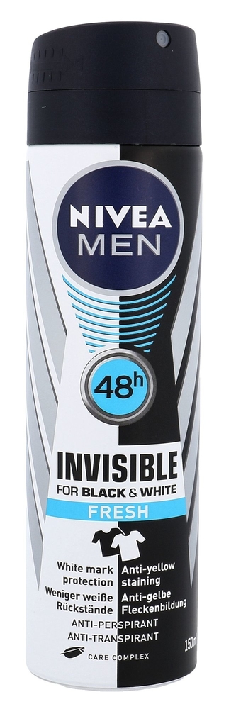 Nivea Men Invisible For Black & White 48h Antiperspirant 150ml Alcohol Free (Deo Spray)