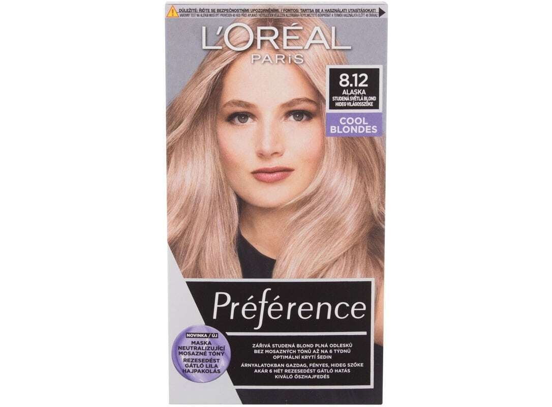 Loréal Paris Préférence Cool Blondes Hair Color 8,12 Alaska 60ml (Colored  Hair - Blonde Hair - All Hair Types)