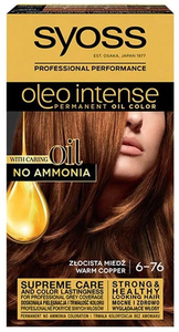 Syoss Oleo Intense Permanent Oil Color Hair Color 6-76 Warm Copper 50ml (Colored Hair)
