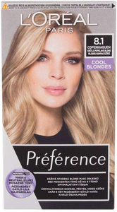 L´oréal Paris Préférence Hair Color 8,1 Copenhaguen 60ml (Colored Hair - Blonde Hair - All Hair Types)