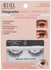 Ardell Magnetic Naked Lashes 424 False Eyelashes Black 1pc Combo: Magnetic Naked False Lashes 424 1 Pair + Magnetic Liquid Eye Liner 2,5 G Black