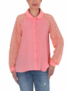 COZY Chiffon Shirt Lace Long Sleeve
