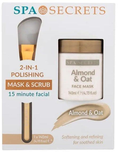Xpel Spa Secrets Almond & Oat 2-in-1 Polishing Face Mask Face Mask 140ml Combo: Facial Mask Spa Secrets Almond & Oat 140 Ml + Applicator