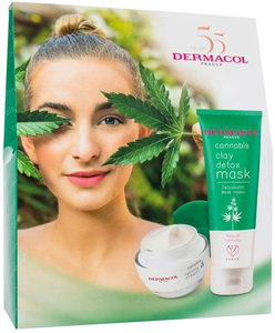 Dermacol Cannabis Gift Set Face Mask 100ml Combo: Cannabis Clay Detox Mask 100 Ml + Cannabis Hydrating Cream 50 Ml