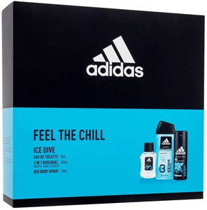Adidas Ice Dive Eau de Toilette 50ml Combo: Edt 50ml + 150ml Deospray + 250ml Shower Gel