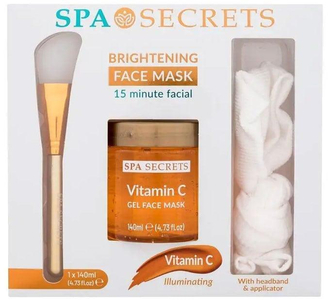 Xpel Spa Secrets Brightening Face Mask Face Mask 140ml Combo: Spa Secrets Vitamin C Mask 140 Ml + Applicator + Hair Band