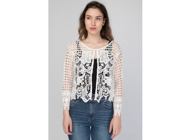 CROPPED LACE CARDIGAN