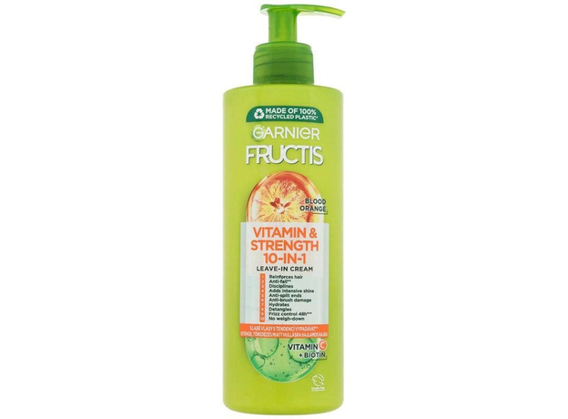 Garnier Fructis Vitamin & Strength 10-IN-1 Leave-In-Cream Leave-in Hair Care 400ml (Weak Hair - Anti Hair Loss)