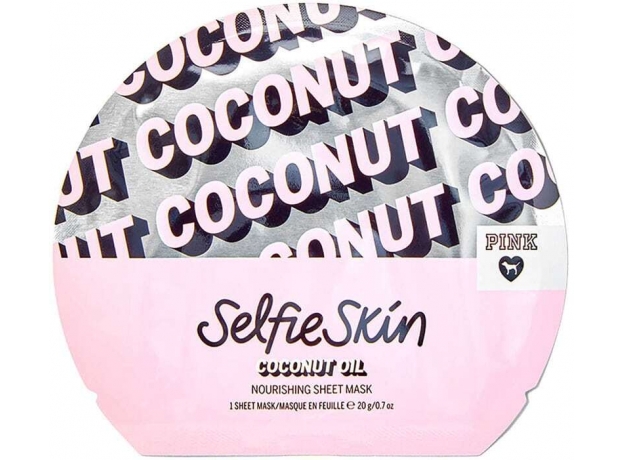 Pink Selfie Skin Coconut Oil Sheet Mask Face Mask 1pc (For All Ages)