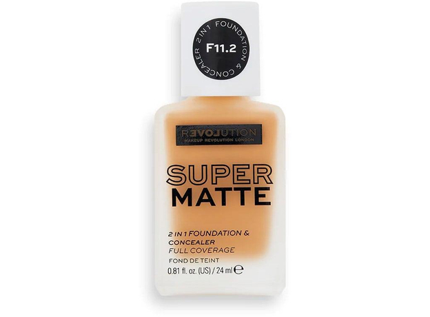 Revolution Relove Super Matte 2 in 1 Foundation & Concealer Makeup F11.2 24ml